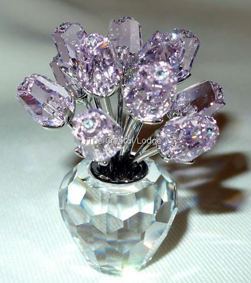 H&D HYALINE & DORA Purple Crystal Rose Bouquet Flowers Crystal Figurines  Collectibles Ornament Gifts