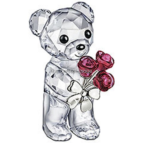 極美品】Swarovski Krisベア 花束 ローズ インテリア小物