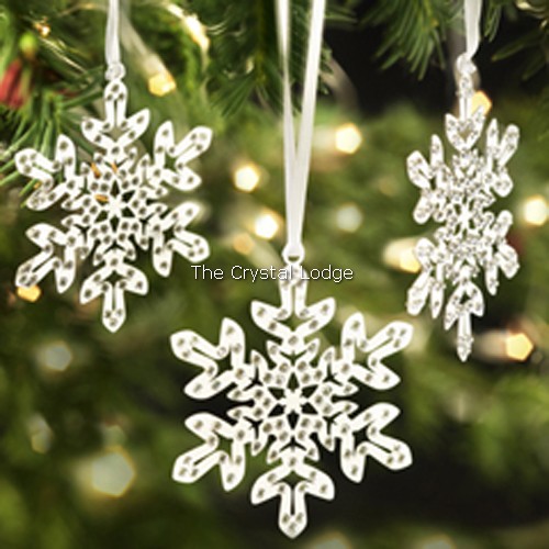 Swarovski_ornament_set_Pixel_snowflakes_rhodium_1135179 | The Crystal Lodge
