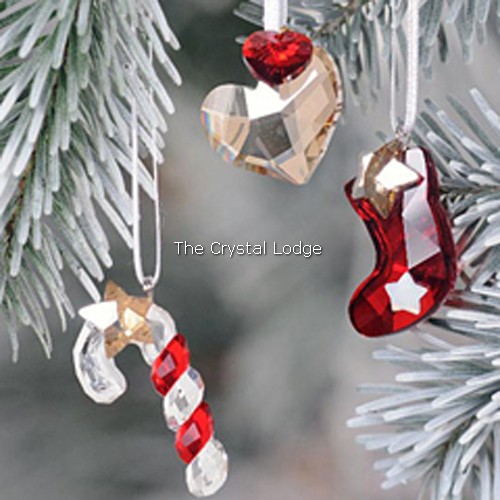 Swarovski_ornament_set_candy_cane_hearts_stocking_1054570 | The Crystal Lodge