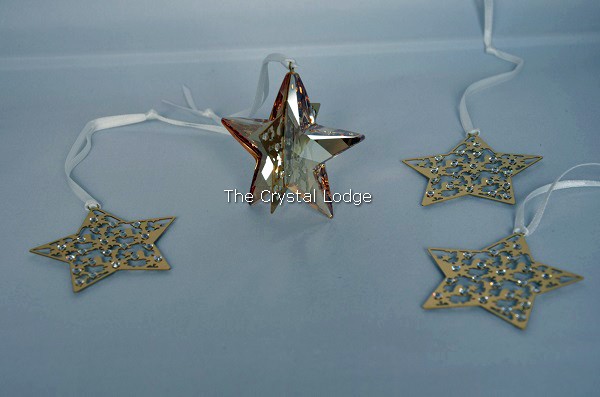 Swarovski_ornament_set_stars_golden_shadow_1143399 | The Crystal Lodge