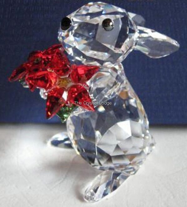 Swarovski_rabbit_with_poinsettia_1133620 | The Crystal Lodge