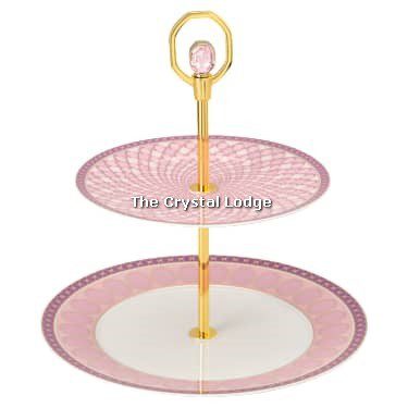 Swarovski_Rosenthal_Signum_etagere_cake_stand_2tier_pink_5706880 | The Crystal Lodge